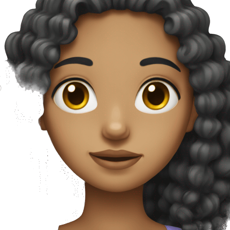  girl with black curly hair emoji