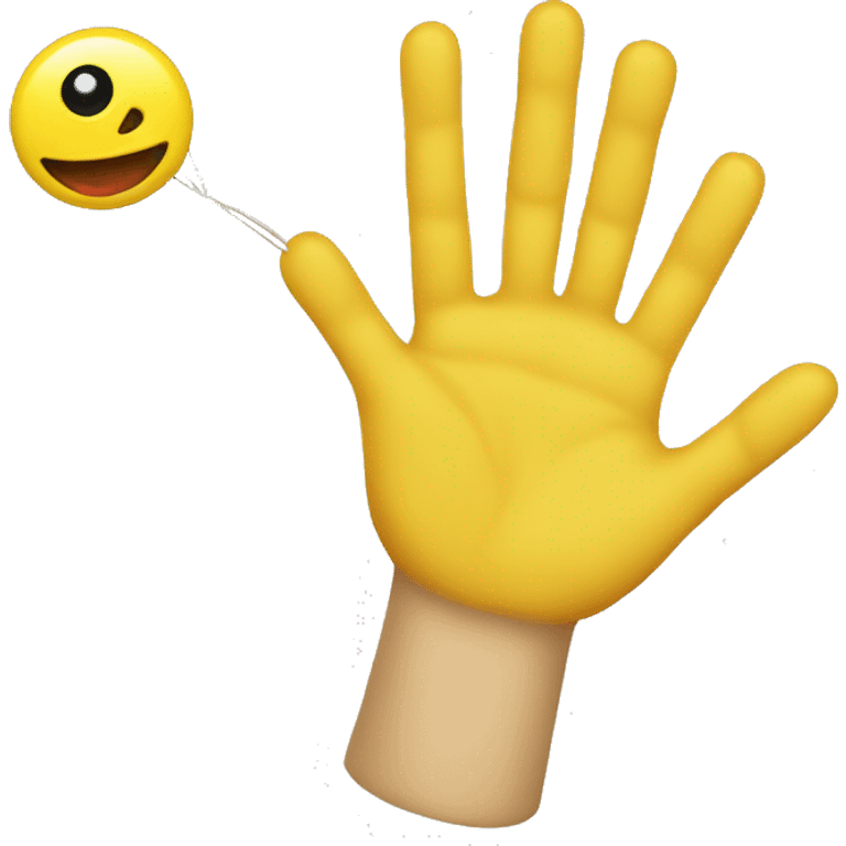 puppet strings hand with yellow skin emoji