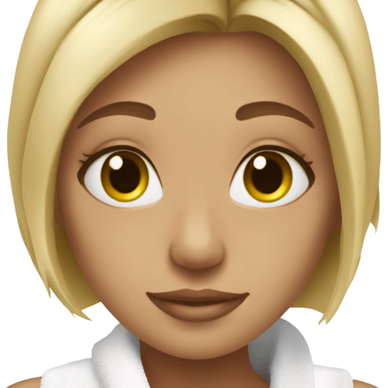 Girl blonde in spa emoji