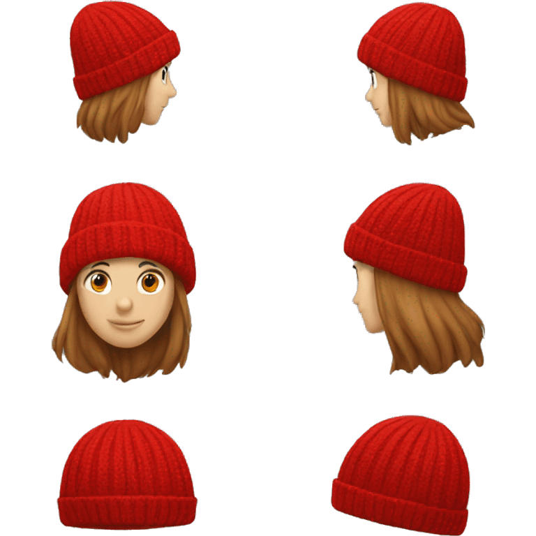 Red winter beanie no person just hat emoji