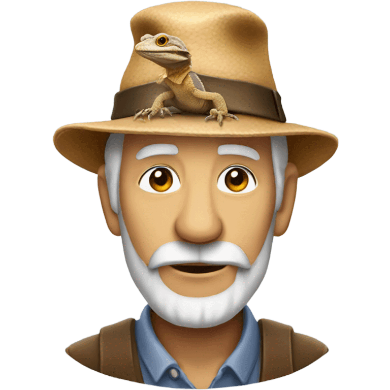 old guy with bearded dragon on his hat emoji