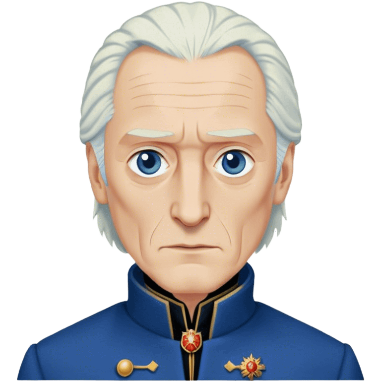 Tywin Lannister from game of thrones, blue coat, white hair emoji