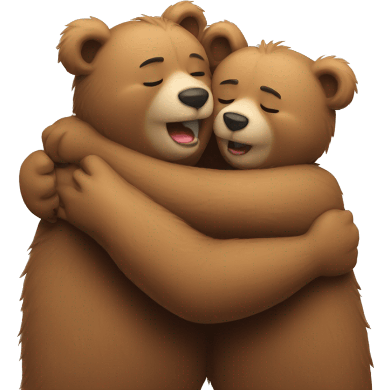 cute bears in hug emoji