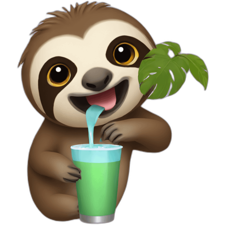 sloth drinking emoji