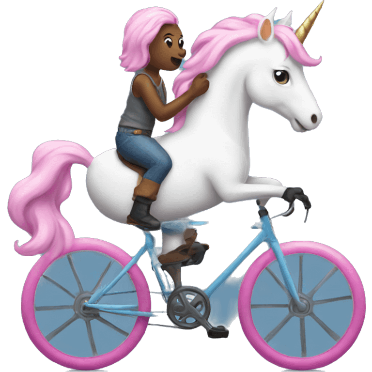 Unicorn riding bike emoji