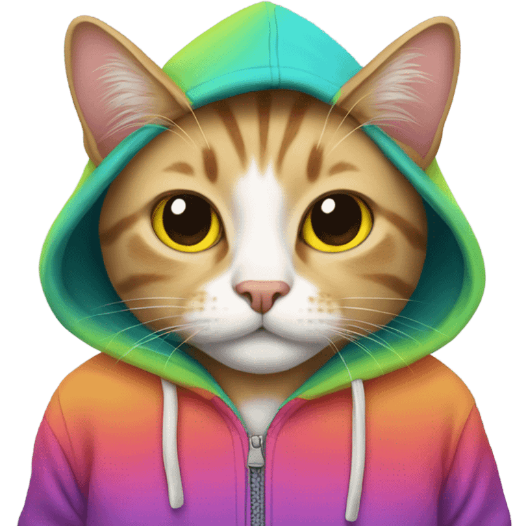 Cat wearing a hoodie emoji