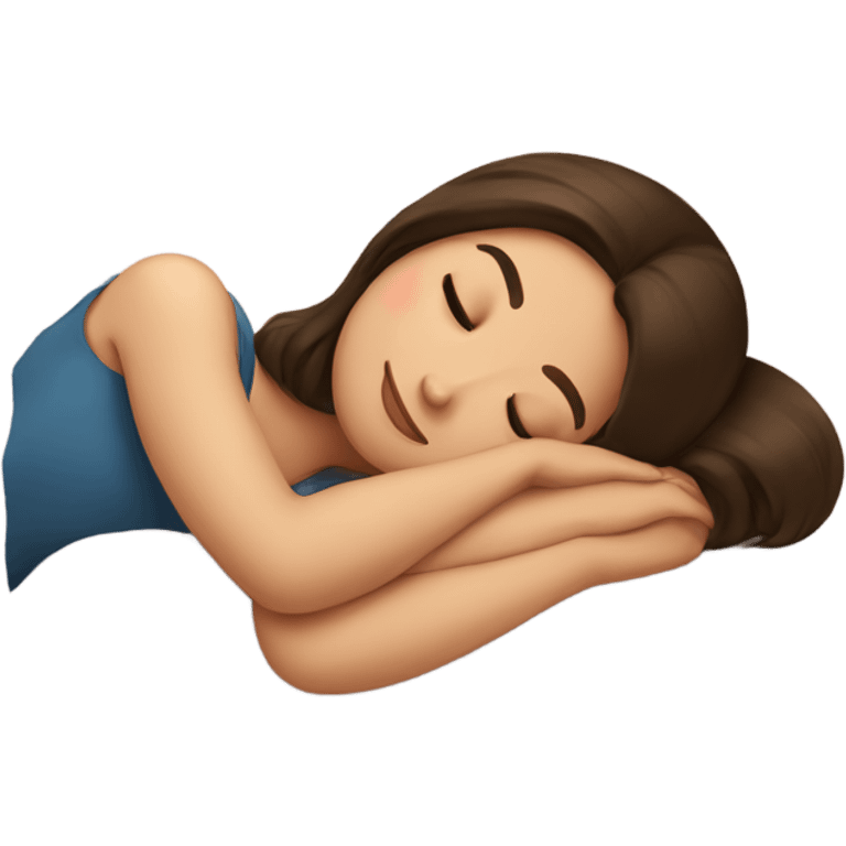 Brunette girl sleeping emoji