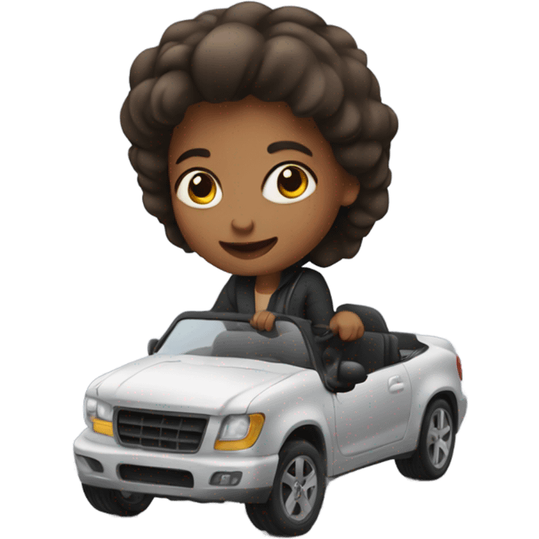 Girl riding in a car emoji