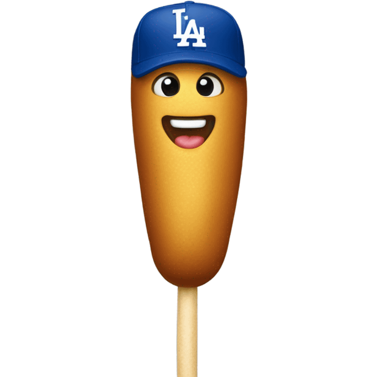 Corndog on a stick LA Dodgers cap emoji