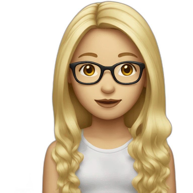 blond girl with glasses and long hair emoji