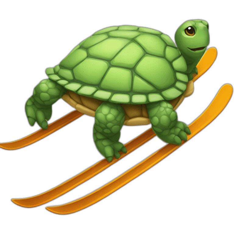 Tortue fait du ski emoji