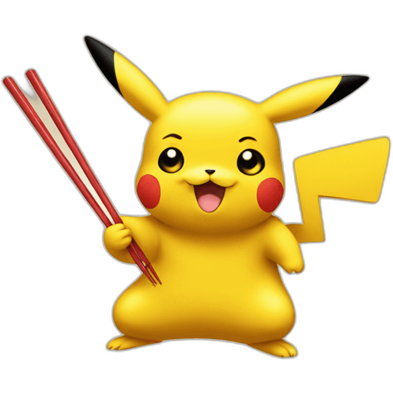 Pikachu with chopsticks  emoji