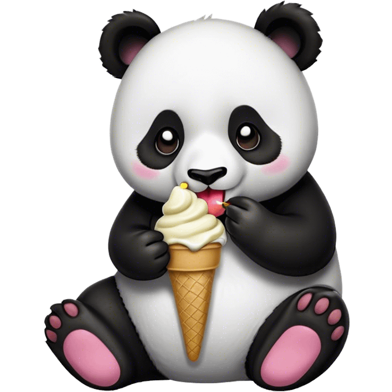 Panda eating ice cream emoji