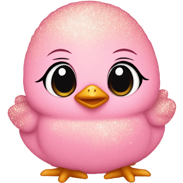 Rose pink baby chick with glitter  emoji