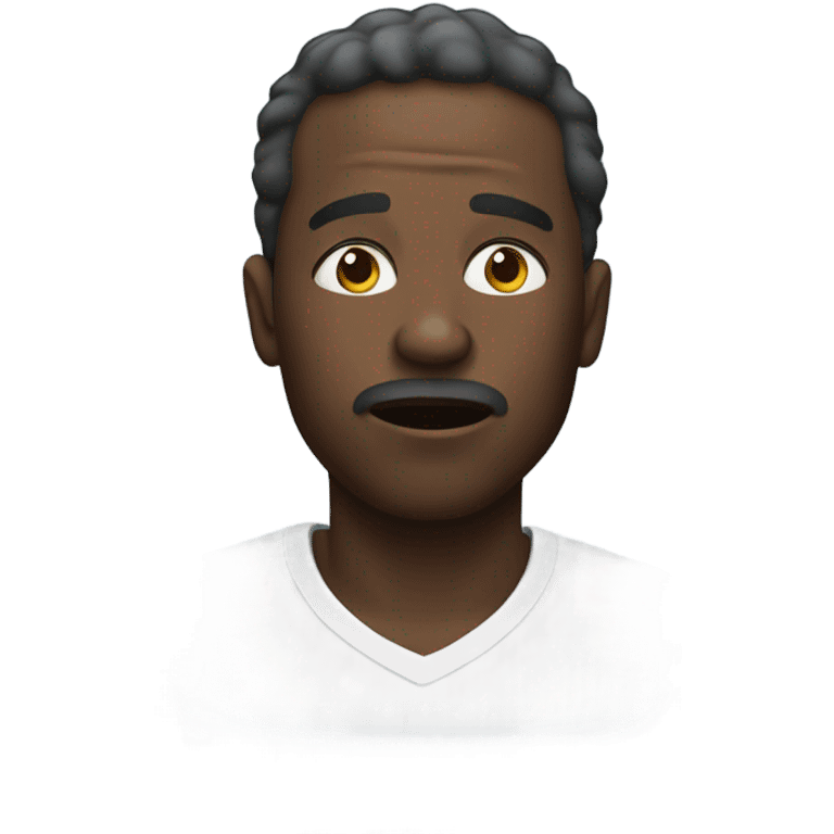 Black man out of breath emoji