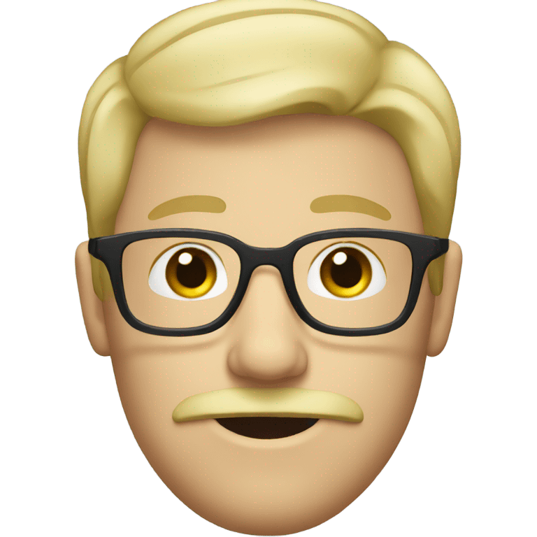 Blonde guy with glasses and moustache emoji