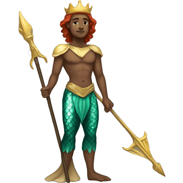 Mermaid prince with trident emoji