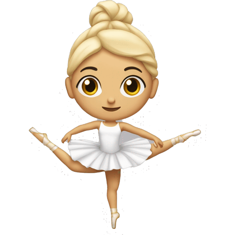 Bailarina de ballet rubia blanca  en pose  emoji