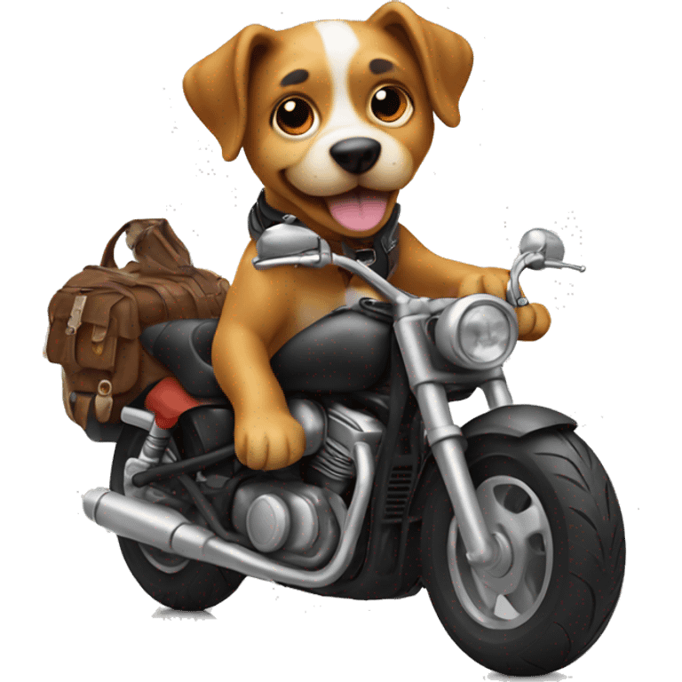 Dog on motorcycle emoji