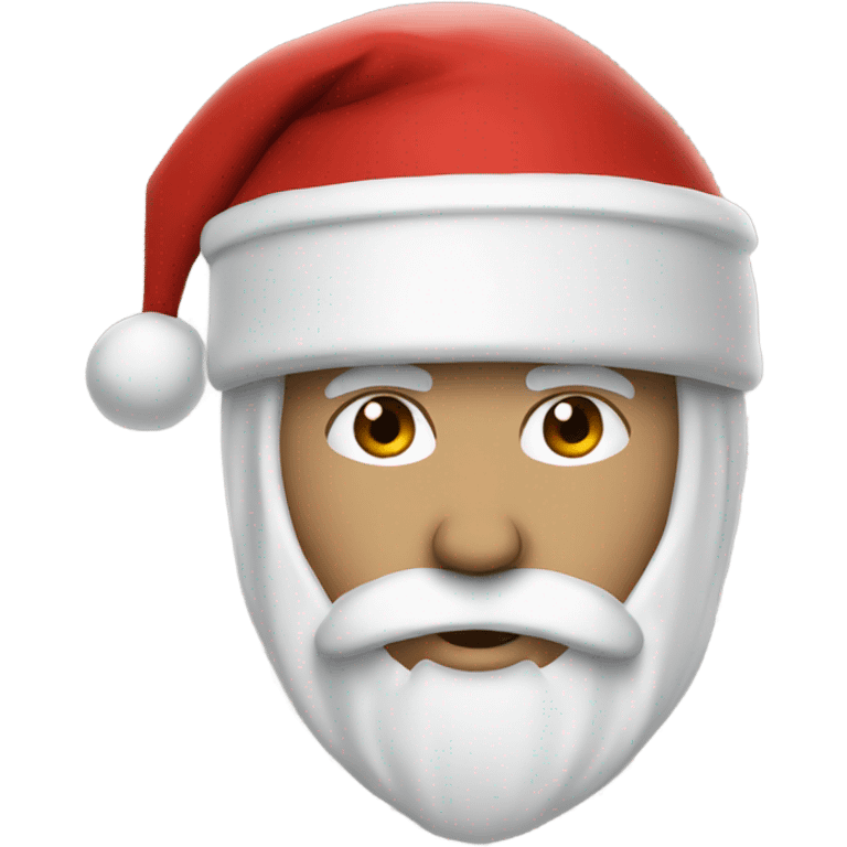 white spartan male wearing red santa hat emoji