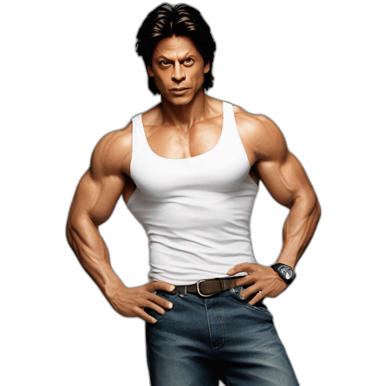 srk with 6pack abs  emoji