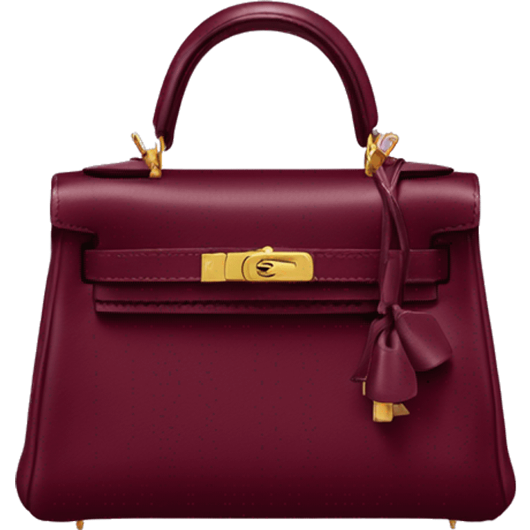 Burgundy hermes mini kelly purse emoji