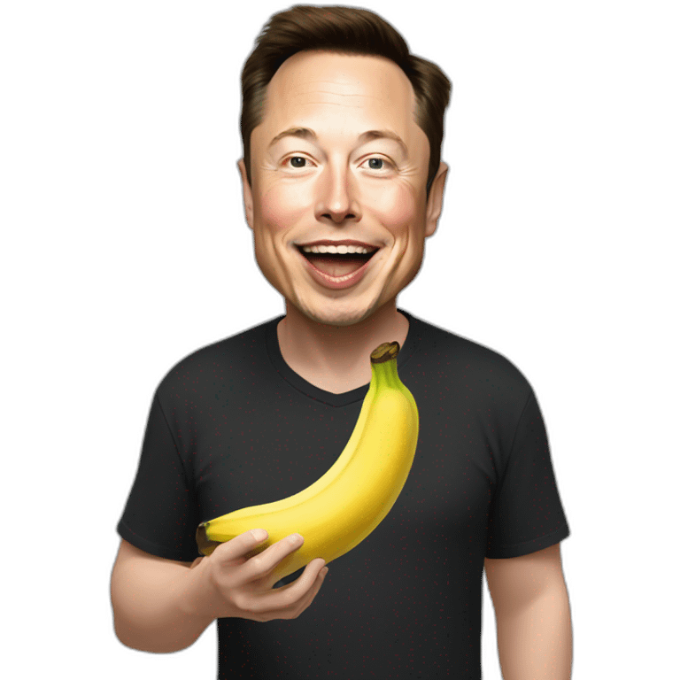 Elon musk eating a banana emoji