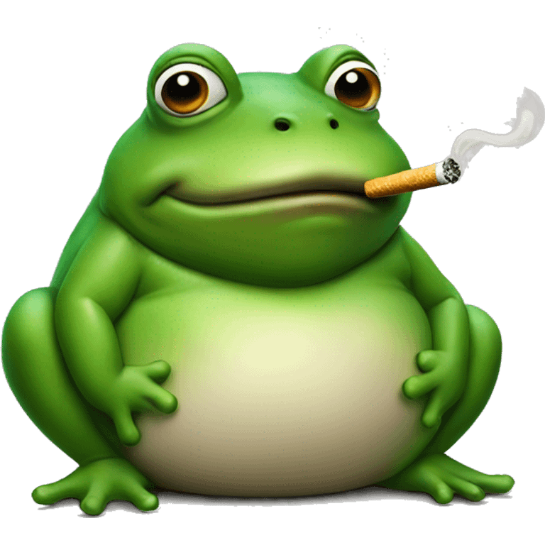 Fat frog smoking a cigarette emoji