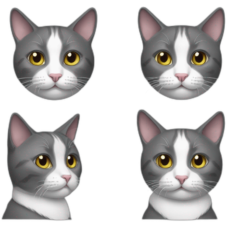 Grey tuxedo cat emoji