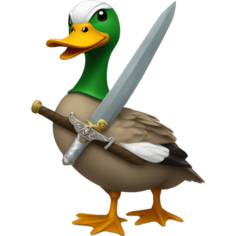 Duck whit a sword emoji