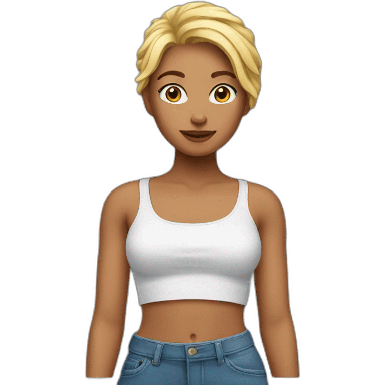 Une fille en crop top emoji