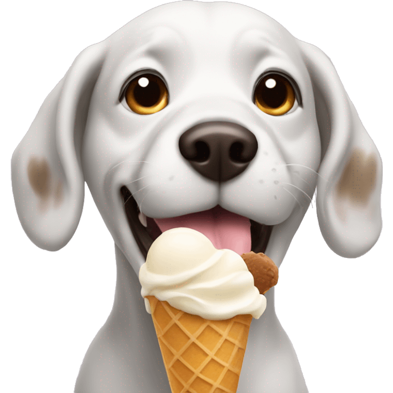 Dog eating ice cream  emoji