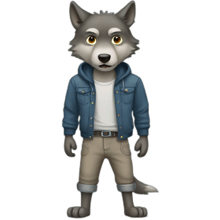 wolf wearing pants emoji