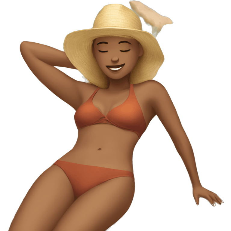 Woman sunbathing  emoji