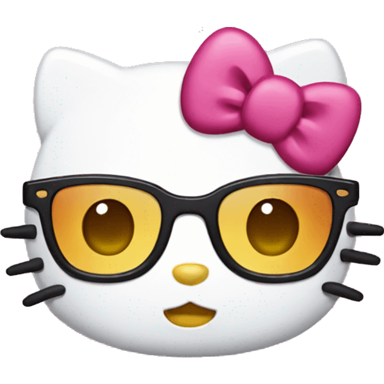 Hello kitty wearing glasses emoji