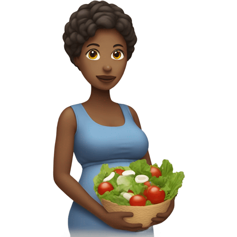 pregnant woman with salad emoji