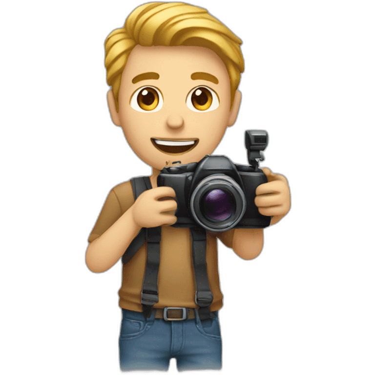 a guy with camera emoji