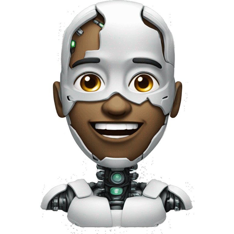 cyborg qui à un fou rire emoji