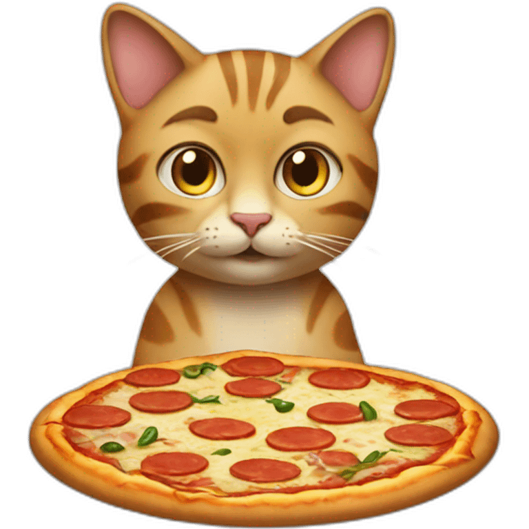 Cat qui mange une pizza emoji