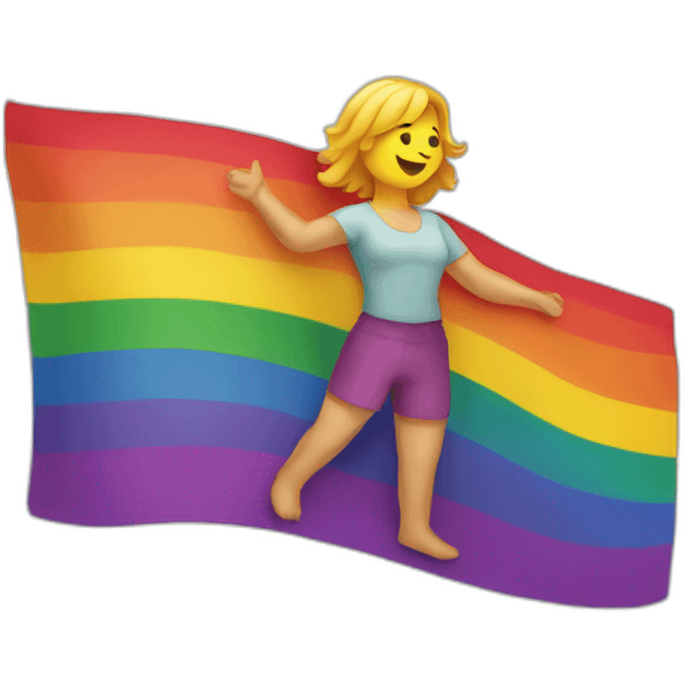 lesbian flag raised by a woman emoji