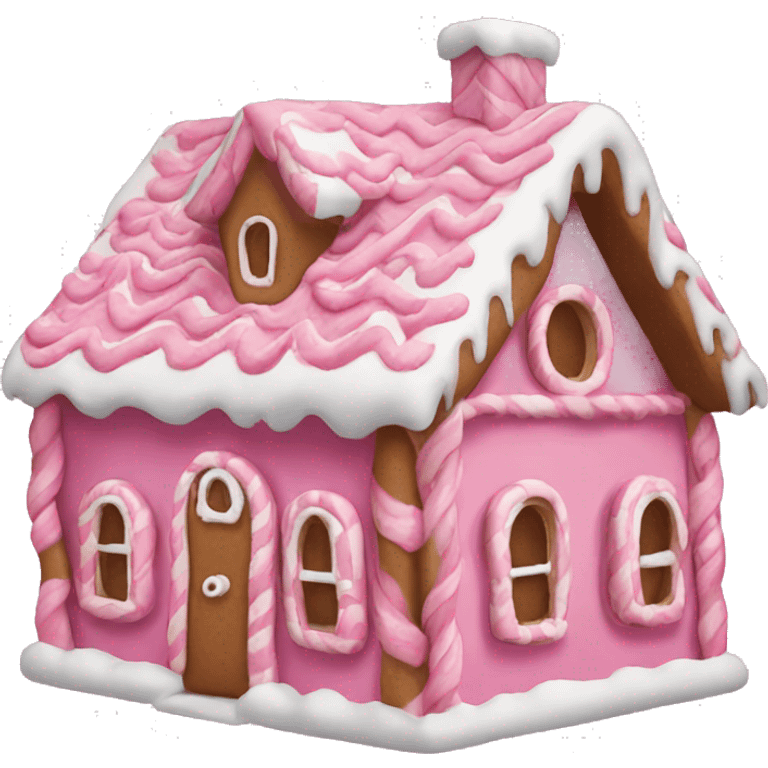 Pink gingerbread house emoji