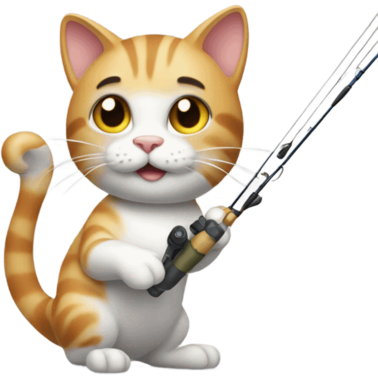 a fishing rod for a cat emoji