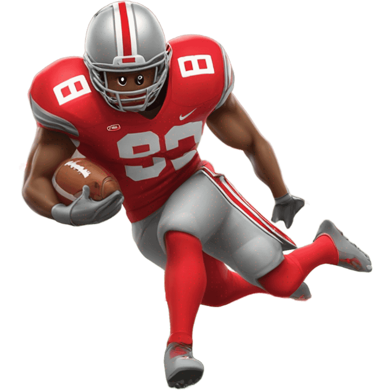 Ohio state football player scoring a touchdown emoji