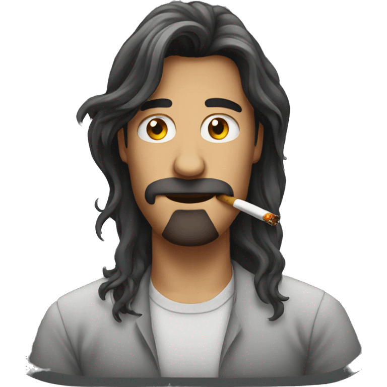 long hair guy smoking emoji