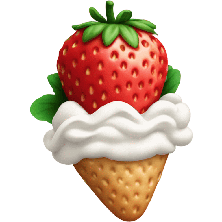 strawberry dipped in whipped cream emoji