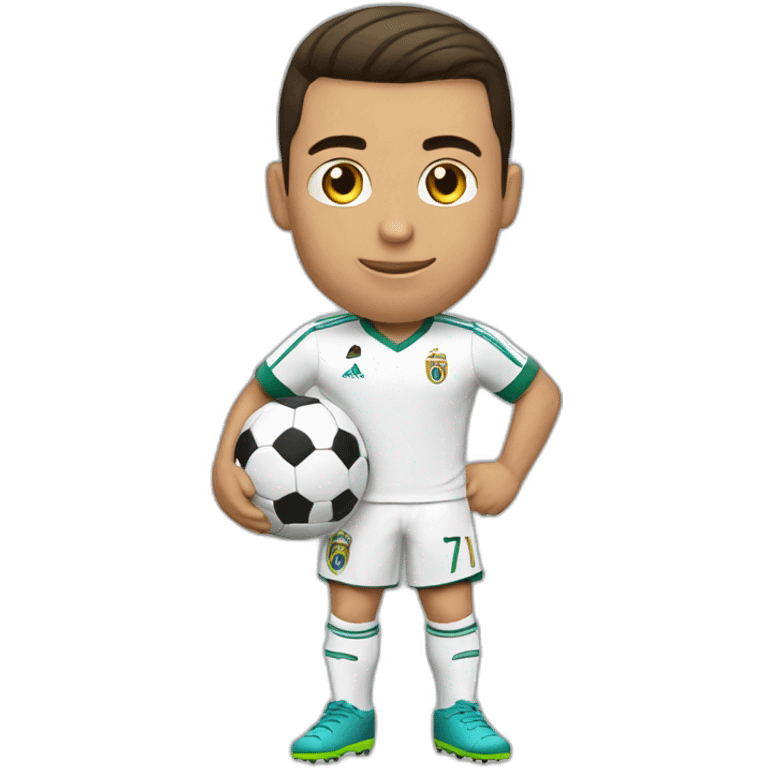 Cristiano Ronaldo with footbal emoji