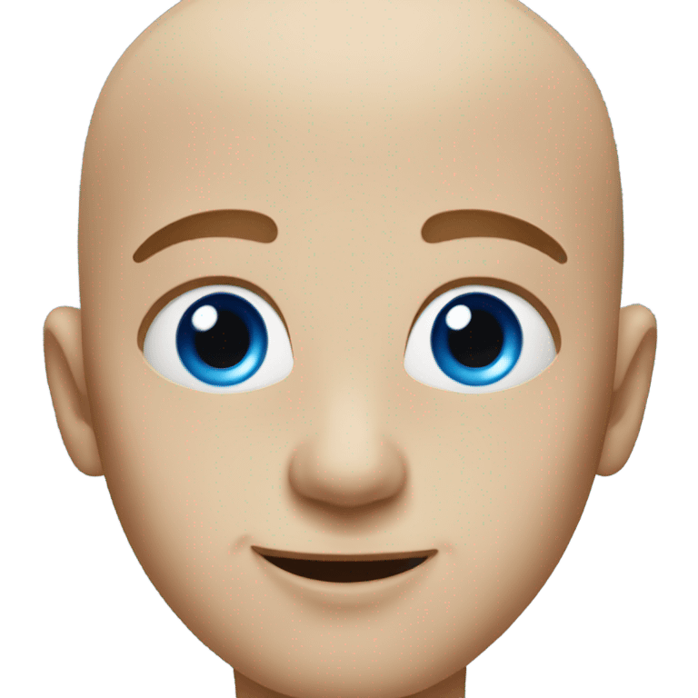 bald boy with open mouth blue eyes emoji