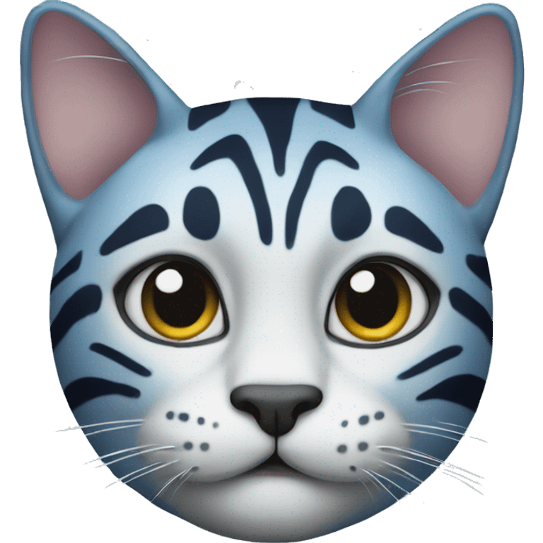 cat with bleu tiger pattern emoji