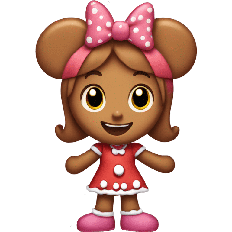 Minnie Mouse gingerbread girl emoji