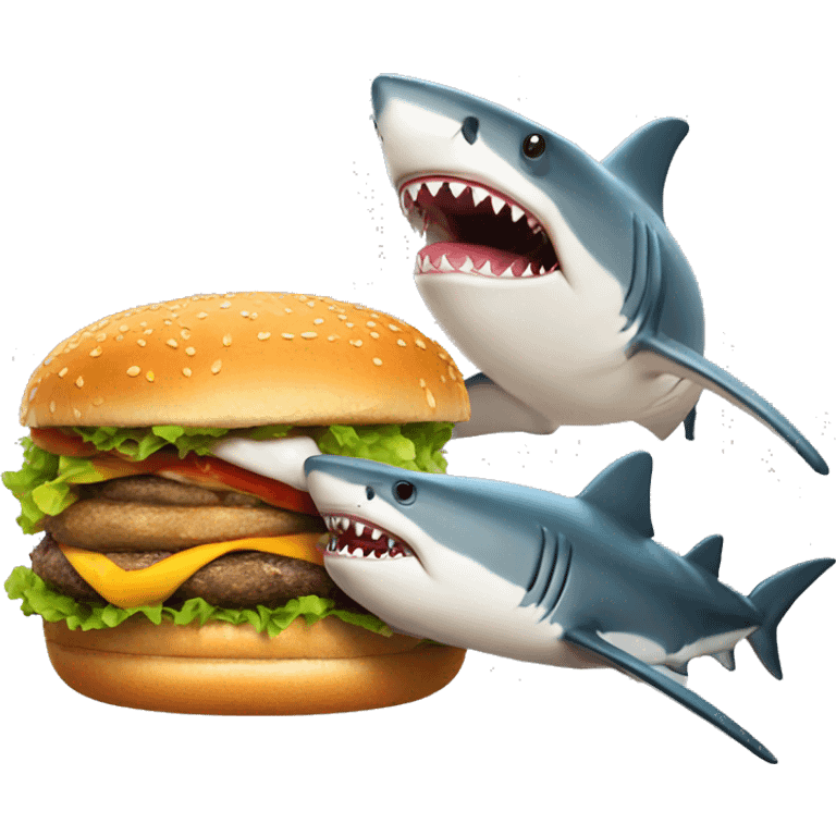 Shark and burger emoji